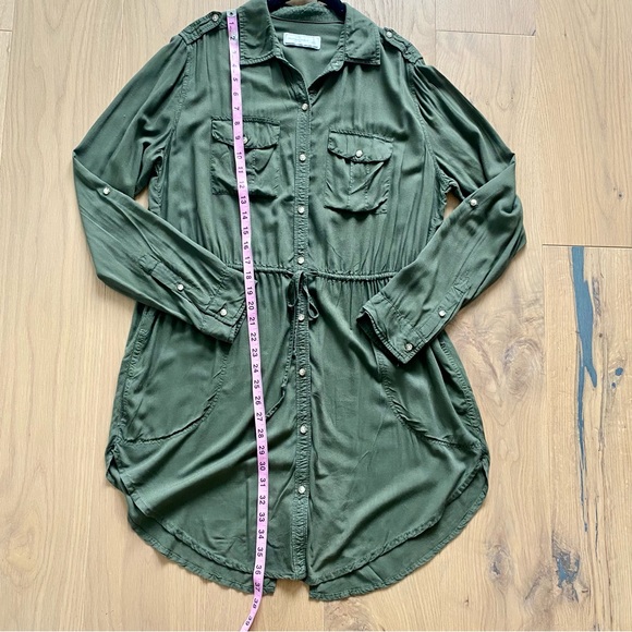 Abercrombie & Fitch - Long-Sleeve Utility Dress - Olive Green - Small - Picture 8 of 12